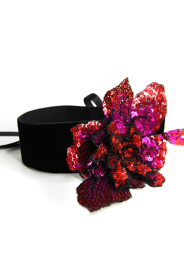 Sequin Flower Choker